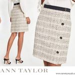 Ann Taylor Tweed Button A-line Skirt Lined Womens Size 12 Petite Work Photo 2