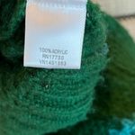 Sweater Crochet Acrylic Green Blue Crewneck Womens Medium Mossimo Photo 6