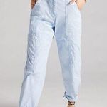 Anthropologie Maeve Tapered Cargo Pants in Iris Blue Cropped Women's Size 4 Photo 0
