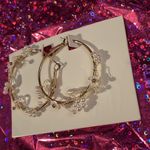 Badgley Mischka NUM Badgley, Mishka, hoop earrings with delicate detail of petals Photo 1