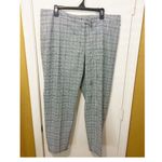 Anne Klein women's 16 geo plaid work / casual stretch trouser pants 37x28 38x28 Photo 1