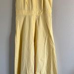 Commence Commense Button Sleeveless Collar Dress Maxi Butter Yellow NWT large Photo 3