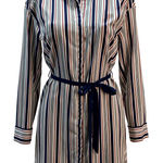 EXPRESS  Size Medium Shirt Dress Striped Blue, Red and White & Waist TiemPreloved Photo 0