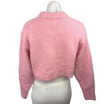 H&M  Pink Wool Blend Crew Neck Long Sleeve Knit Cropped Pullover Sweater Size S Photo 1