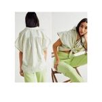 Free People Shirt Womens Floral Ditsy Bring It Back Button Up Oversized Boxy s/p Photo 2