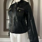 New Look Faux Leather Jacket in Black+Gold Tone Hardware, Size XL New w/o Tag Photo 2