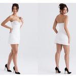 House Of CB NWOT  Grace Crystal embellished velvet white mini dress sz M Photo 2