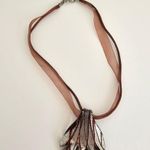 Chocolate brown silver Swirl Claw Murano style blown glass necklace Photo 3