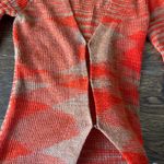 Tiger Mist Orange Striped Knit Cardigan and Skirt Set Photo 3