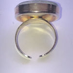 Vintage Adjustable 3D Green Blue Shimmer Glass Boho Ring Photo 5