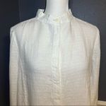 Flax  Linen Button Down Mandarin Collar Shirt Photo 1