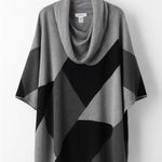 Style & Co . Charcoal and Black Women's Poncho Photo 0