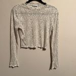 Storia  Scalloped High Neck Dainty Long Sleeve Floral Tee- Size Medium Photo 1