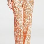 Ann Taylor NWT  Orange and White Paisley Trousers SZ-10 Photo 0
