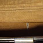 Antique Tooled Leather Clutch Handbag Brown Gold Taffeta Kiss Lock Handle Purse Photo 10