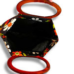 MCM 1960s Vtg MOD LADY'S PRIDE lucite handle FOLDING Handbag Shopper purse tote Brown Photo 2