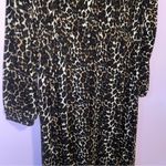 Baukjen Size 14 Maxi Dress Leopard Print Long Sleeve Soft Stretch Jersey Knit Brown Photo 2