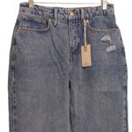 Good American 90s Duster Straight Leg Jeans Blue Distressed Pockets 6 / 28 New Photo 1