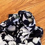 Ralph Lauren Lauren Slinky Stretch Black White Floral Faux Wrap Dress Size 14 Photo 6