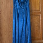 David's Bridal Galina Signature by David’s Bridal Elegant Blue One-Shoulder Dress size 10 Photo 15