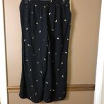 Solitaire Swim Martini Glass Coverup Wide Leg Pants Black Gold Medium Photo 1