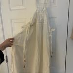 Free People NWT  C'est Bon Midi Dress White Ivory Gauzy Beaded Ties Photo 2