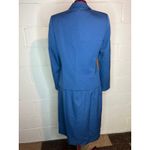 suit skirt set 1980s blue boxy boyfriend straight skirt Size 12 Photo 6
