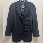 SMYTHE Surplus Cargo Blazer Jacket Wool Blend Black Size M Size M Photo 3