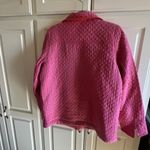The Quacker Factory Jacket Women L Bright Pink Silk Quilted Rhinestone Zipper Size L Photo 5