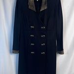 Danny & Nicole Black Green Animal Print Contrast Novelty Button Blazer Dress 10P Photo 7