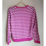 Brooks Brothers Magenta Pink & Metallic Silver Stripe Crewneck Sweater M Photo 1