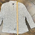 MSK Polka Dot Sequin Textured Long Sleeve Zip Jacket 2X White Photo 6