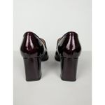 Aquatalia Burgundy Michelle Patent Leather Loafer Pumps Block Heel Women's 10 Photo 3