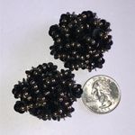 Black Beaded Floral Shoe Clips Photo 2