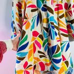 Tabitha Brown Target Botanical Print Puff Sleeve Mini Tunic Floral dress XS Photo 5