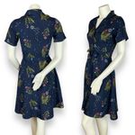 Circus Dress Dandelion Print Navy Blue XS UK Size 8 Retro A Photo 2