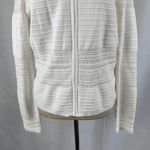 Ralph Lauren Lauren  White Knit Cardigan Sweater‎ Jacket Open Weave Womens Medium Photo 2