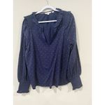 Boden Collared Notch Neck Cotton Top Polka Dot Size Us 16 Womens 2329 Blue Photo 2