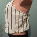 Timing White with Black stripes Crop Top Strapless with Size XL. Photo 2