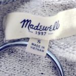 Madewell Throwback Embroidered Cities Sweatshirt Cropped Gray Crewneck Pullover Photo 2