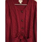 Women's Red Cardigan Sweater‎ Medium Cherry Red Country Grannycore Photo 1