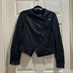 BLANK NYC snakeskin faux leather moto jacket black size medium Photo 0