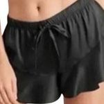Victoria's Secret Victoria’s Secret Black Satin Sleep Shorts Ruffle Womens Xlarge Photo 0