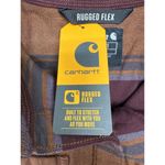Carhartt Flannel Shirt Womens Large Brown Burgundy Plaid Rugged Flex Long Sleeve Photo 5
