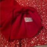 Red and white floral wrap romper, Daphnea paris, ruffles and button, size M Size M Photo 5