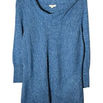 Eileen Fisher Sweater 1X Wool Silk Linen Cowl Neck Long Sleeve Blue #K1-6 Photo 0