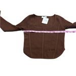 PROMISE cropped brown square neck sweater Photo 3