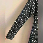 Toad & Co. dress A‎ line midi long sleeves crossover top tribal print Medium Black Photo 5