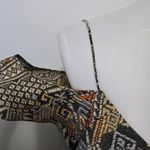 Lucky Brand Green & Yellow Geometric Cold Shoulder Flutter Top Size Large Photo 5