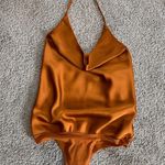 Abercrombie & Fitch  Copper Satin Cowl Neck Bodysuit size XS Photo 0